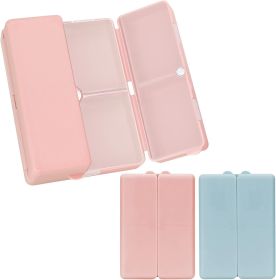Daily Pill Organizer,2 Pcs 7 Compartments Portable Pill Case Travel Pill Organizer,[Folding Design] Pill Box for Purse Pocket to Hold Vitamins