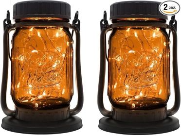 Mason Jar Lights  Solar Lantern Outdoor Waterproof Hanging Solar Lights