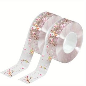 2 Rolls Waterproof Kitchen Seam Sealing Tape 118.11 Inch - Floral Design Clear Adhesive for Sink, Toilet