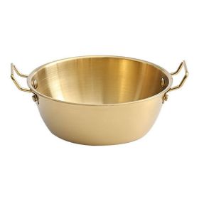 Double Ear Soup Bowl Snack Bowl for Household or Commerial (Color: Gold, Type: 17cm)
