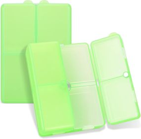 Daily Pill Organizer,7 Compartments Portable Pill Case Travel Pill Organizer,[Folding Design] Large Pill Box for Purse Pocket to Hold Vitamins (Color: Clear Green)